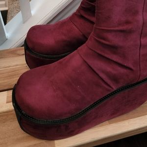 New in Box Demonia Violet100s in Burgundy